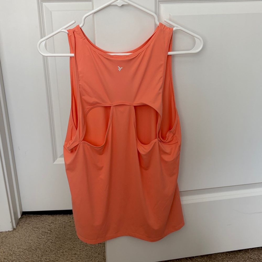 Old Navy Neon Coral Flowform Go Dry Active Tank - Picture 2 of 3